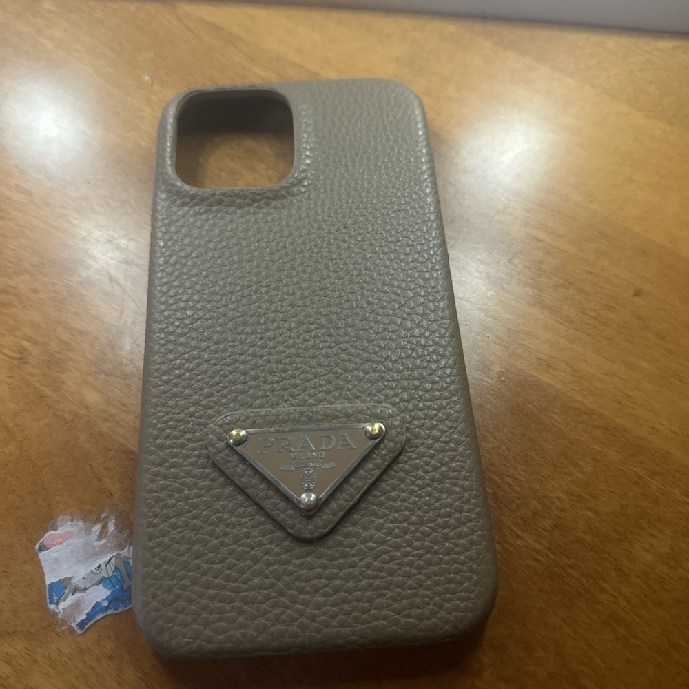 Prada Brown Leather Phone Case with Elegant Design